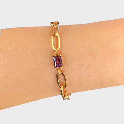 Amethyst Gold Bracelet