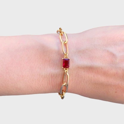 Garnet Gold Bracelet