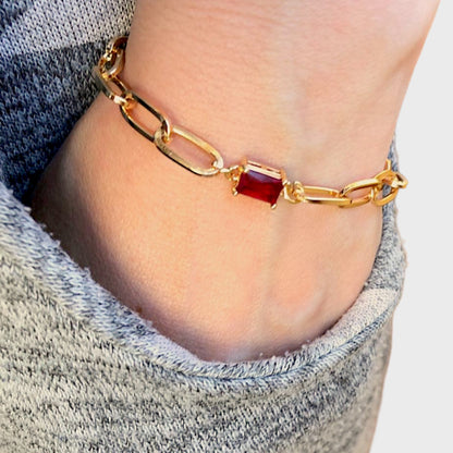 Garnet Gold Bracelet
