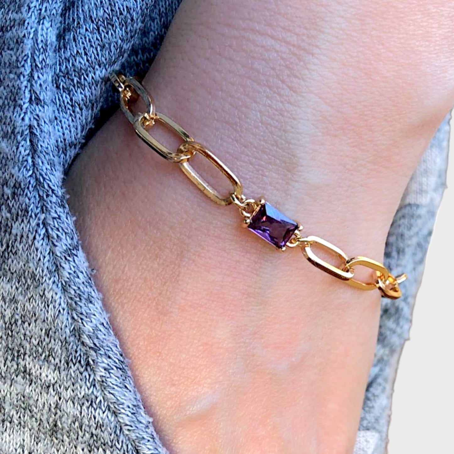 Amethyst Gold Bracelet