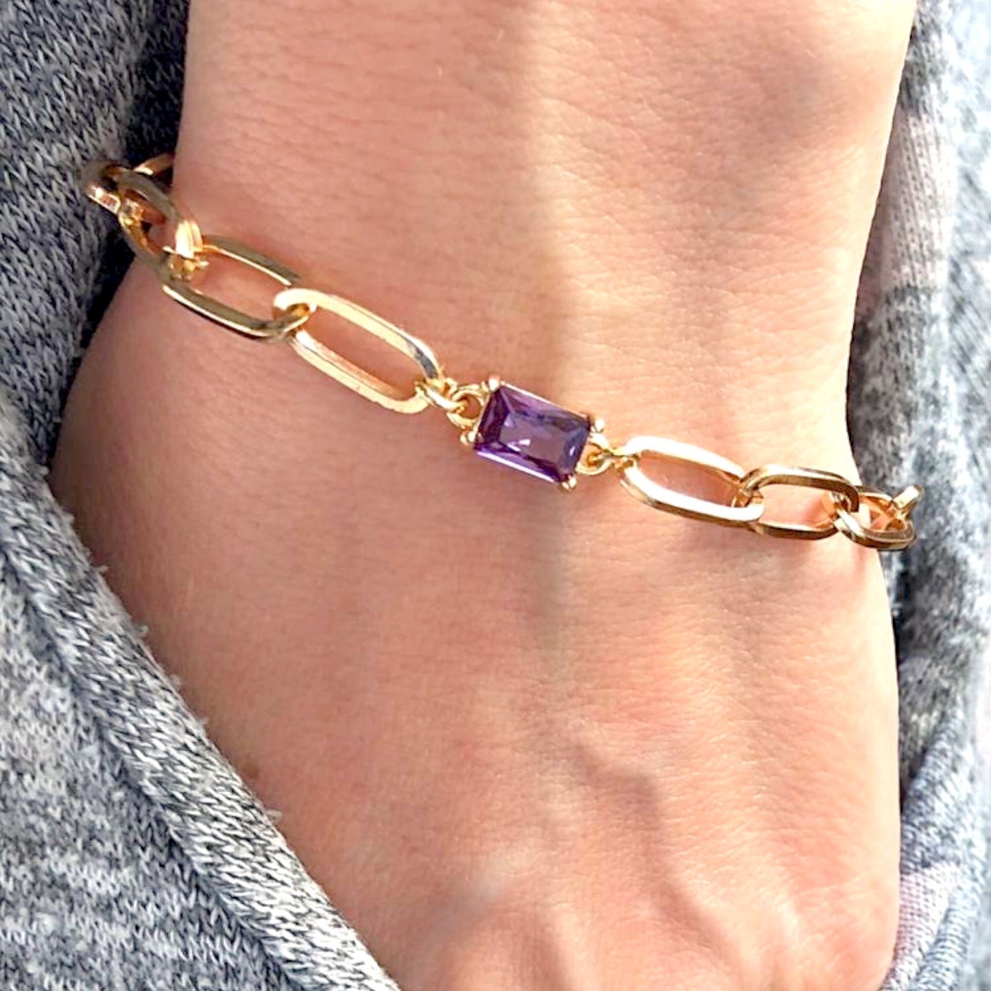 Amethyst Gold Bracelet