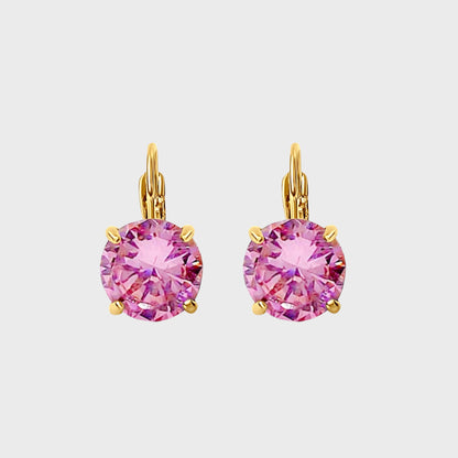 Luxury Rose Quartz Gold Earrings
