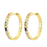 Alexandrite Birthstone Colourful Hoops