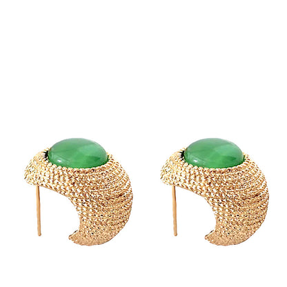 Emerald Oval Earrings